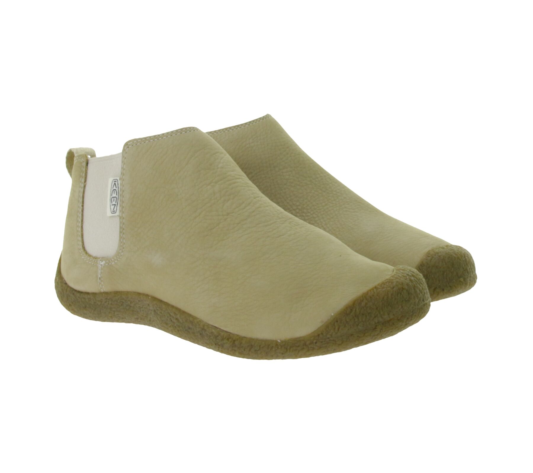 KEEN Mosey Chelsea Damen Stiefelette Echtleder Schlupf-Schuhe mit Wechselfu&szlig;bett 1026453 Beige