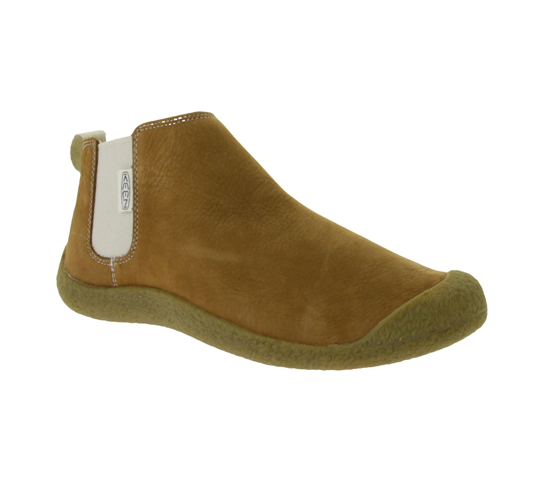 KEEN Mosey Chelsea Damen Stiefelette Echtleder Schlupf-Schuhe mit Wechselfu&szlig;bett 1026826 Braun