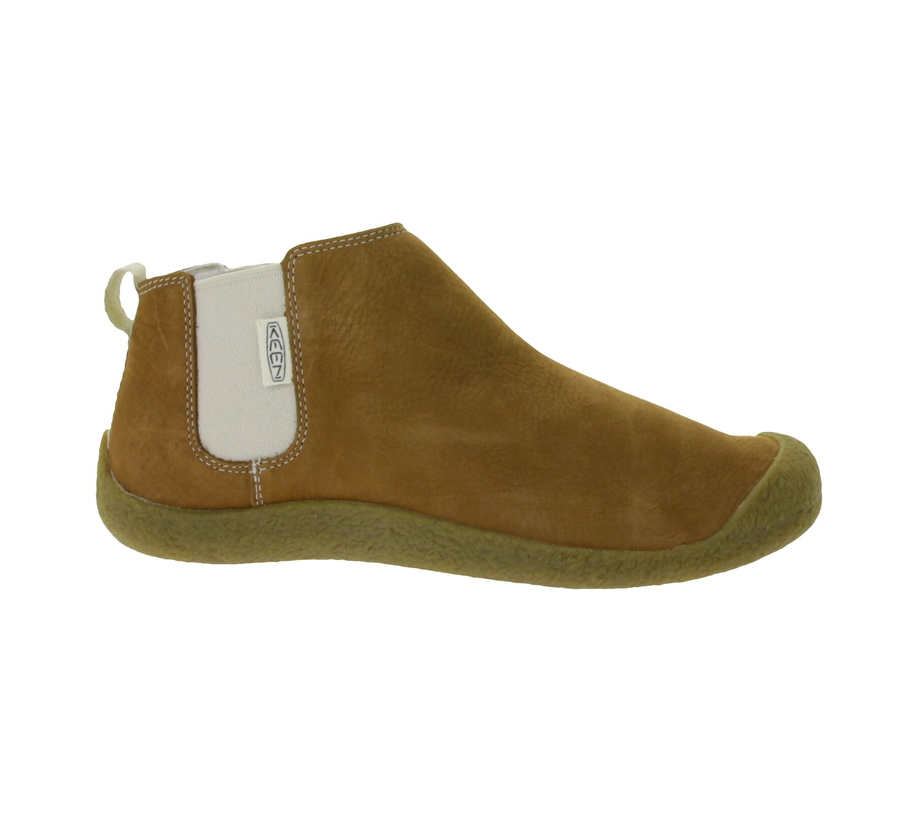 KEEN Mosey Chelsea Damen Stiefelette Echtleder Schlupf-Schuhe mit Wechselfu&szlig;bett 1026826 Braun