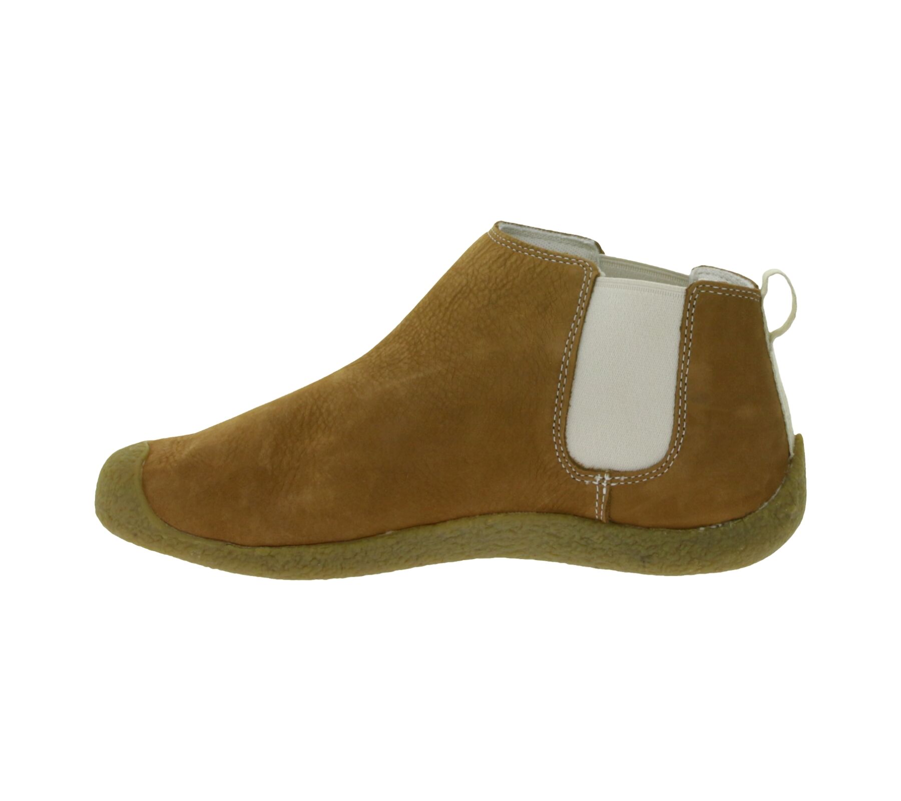 KEEN Mosey Chelsea Damen Stiefelette Echtleder Schlupf-Schuhe mit Wechselfu&szlig;bett 1026826 Braun