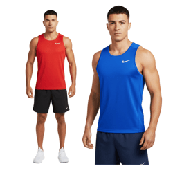 NIKE Men's Sports Shirt, Muscle Shirt with Dri-FIT Technology, Fitness Shirt, Tank Top NT0306, Blue or Red