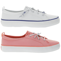 SPERRY Crest Vibe Canvas Damen Freizeit-Sneaker nachhaltige Alltags-Schuhe Schlupf-Schuhe STS884 Flamingo Pink oder Weiß
