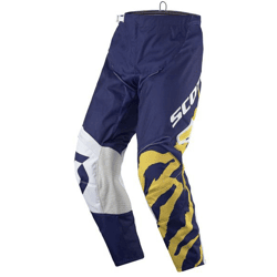 SCOTT Pant 350 Herren Moto-Cross Hose Motorsport-Kleidung mit Unterschenkel-Manschette 246912 1006 Dunkelblau/Weiß/Gelb