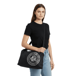 RAMONES Punkrock-Band Schulter-Tasche Damen Handtasche mit breitem Riemen LM108440RAMO Schwarz/Grau
