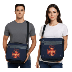 Slayer Metal-Band Umhänge-Tasche Messengerbag Laptop-Tasche Fan-Artikel 37 x 32 x 4 cm Schwarz/Rot
