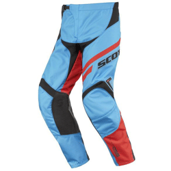 SCOTT Pant 350 Herren Moto-Cross Hose Motorsport-Kleidung mit Unterschenkel-Manschette 240919 1454 Hellblau/Orange/Schwarz