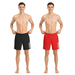 Puma Herren Bade-Shorts Sommer-Shorts mit Taschen stylische Schwimm-Hose Bademode Schwarz oder Rot