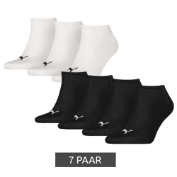7 Paar PUMA Kinder Baumwoll-Socken schlichte Sneaker-Socken Kurz-Socken Strümpfe 70122094 001 Schwarz/Weiß