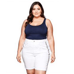 sheego Damen Jeans-Short stylische Denim-Hose Baumwoll-Hose Große Größen 135429 Weiß