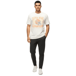 RE:COVERED X NFL Kansas City Chiefs Herren T-Shirt mit Champions-Print Baumwoll-Shirt RCNFL1559 Ecru-Weiß