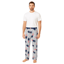RE:COVERED X NFL New England Patriots Loungepants Herren Schlafanzug-Hose mit Team-Logo Baumwolle Pyjama-Hose RCNFL1399 Grau