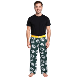 RE:COVERED X NFL Green Bay Packers Loungepants Herren Schlafanzug-Hose mit Team-Logo Baumwolle Pyjama-Hose RCNFL1398 Grün