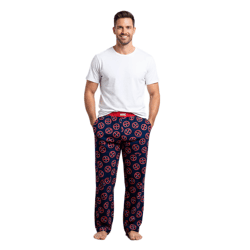 RE:COVERED X MARVEL Deadpool Icon Repeat Loungepants Herren Schlafanzug-Hose Deadpool-Print Pyjama-Hose PCMARV504 Blau/Rot