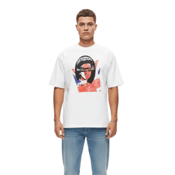 RE:COVERED X Sex Pistols Herren T-Shirt God Save the Queen Baumwoll-Shirt mit großem Print Rundhals-Shirt RCBVD3845 Weiß