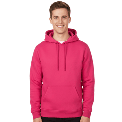 DEF MERCH Herren Kapuzen-Pullover Baumwoll-Hoodie mit Eingriffstaschen Sweater BY011 Hibiskus Pink