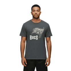 RE:COVERED X NFL Tampa Bay Buccaneers  Herren T-Shirt mit Logo-Print Baumwoll-Shirt Rundhals-Shirt RCNFL1317C Grau
