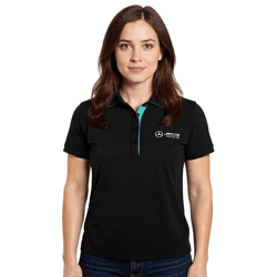 Mercedes-Benz AMG Petronas F1 MAPF1 Polo Damen Baumwoll-Shirt Polo-Shirt mit Team-Logos und farblichen Akzenten Kurzarm-Shirt 701227044 001