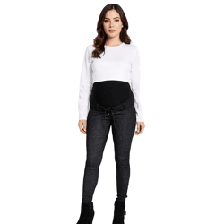 Damen Schwangerschafts-Hose Thermo Jeggings Umstandsmode 911067 Schwarz