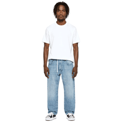 stylische Herren Jeans im Jogger-Stil Denim-Hose Baggy Leg mit Bindeband BR-1200-1700 Hell-Blau