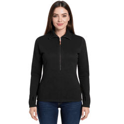 Salewa Damen Woll-Pullover Sella AM Wander-Pullover mit Reißverschluss Schwarz