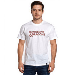 RE:COVERED X DUNGEONS & DRAGONS Herren T-Shirt Mastiff Baumwoll-Shirt Rundhals-Shirt RCHAS171 Creme-Weiß