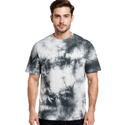 RE:COVERED X NFL Las Vegas Raiders Herren T-Shirt mit Logo-Print Baumwoll-Shirt Rundhals-Shirt RCNFL1380 Grau/Weiß
