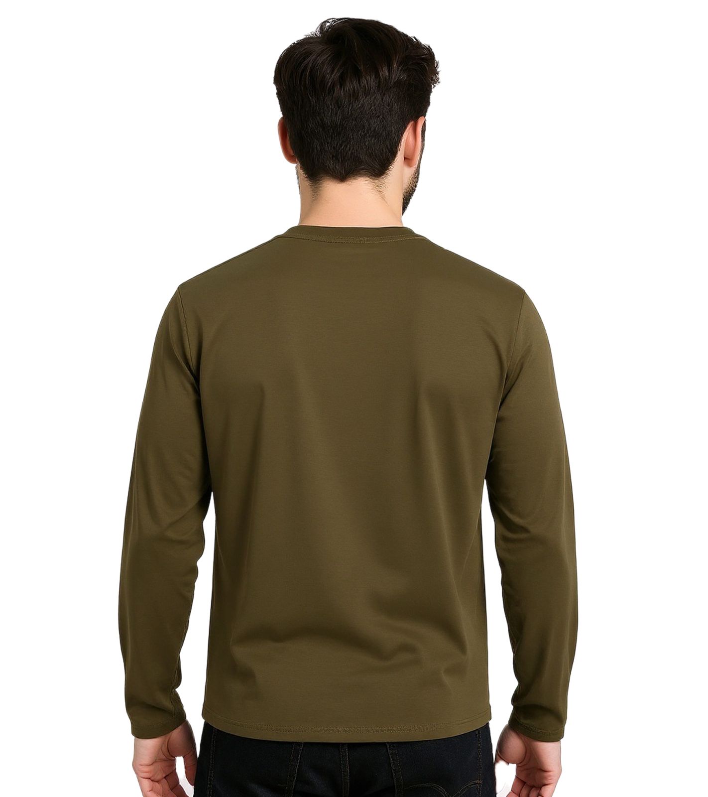 RE:COVERED X STAR WARS Herren Langarm-Shirt Mandalorian Print Baumwoll-Pullover Rundhals-Shirt RCDIF2046 Khaki