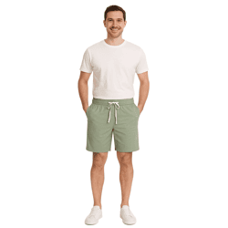 CASUAL FRIDAY Sigge Herren Freizeit-Bermuda Chino-Hose mit Gummibund Baumwoll-Shorts kurze Hose 20505130 185806 Grün