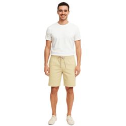 CASUAL FRIDAY Sigge Herren Freizeit-Bermuda Chino-Hose mit Gummibund Baumwoll-Shorts kurze Hose 20505130 131008 Beige