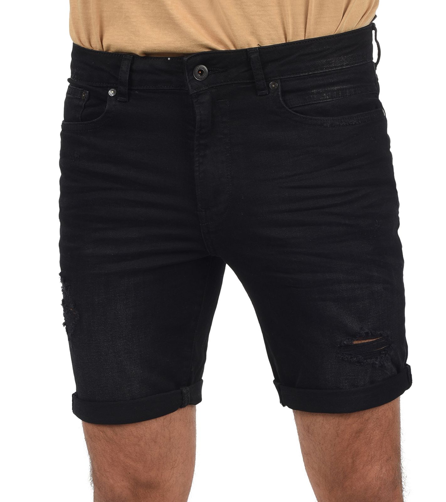 !SOLID Herren Freizeit-Bermuda Denim-Hose Baumwoll-Shorts kurze Hose 21104062 797002 Schwarz