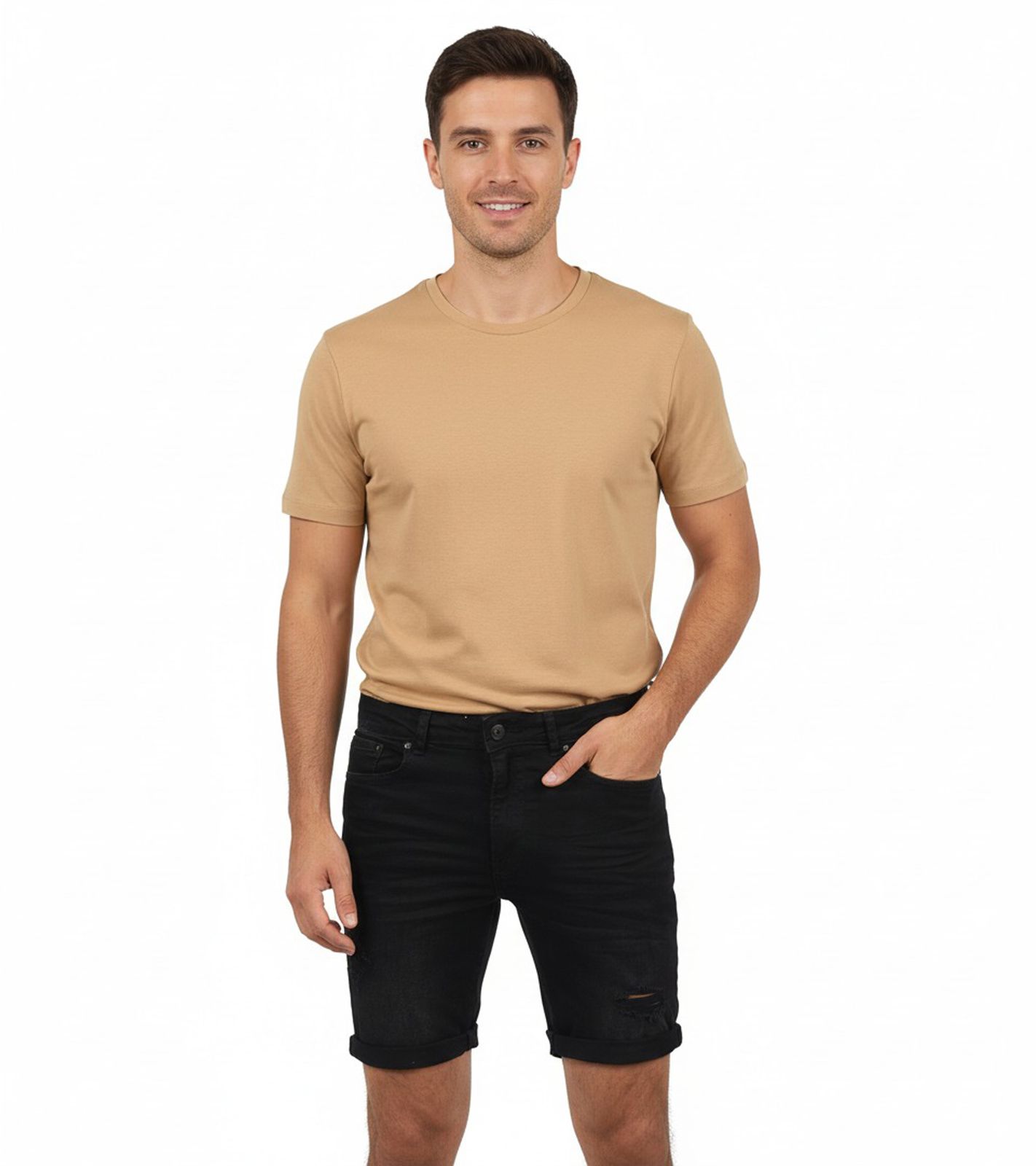 !SOLID Herren Freizeit-Bermuda Denim-Hose Baumwoll-Shorts kurze Hose 21104062 797002 Schwarz