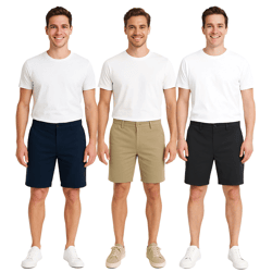 !SOLID Joe Herren Freizeit-Bermuda Chino-Hose Baumwoll-Shorts kurze Hose 21108170 in Dunkelblau, Schwarz oder Beige