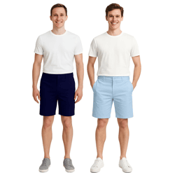 CASUAL FRIDAY Peterson Herren Freizeit-Bermuda Chino-Hose mit Leinen Baumwoll-Shorts kurze Hose 20504682 in Dunkelblau oder Hellblau