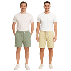 CASUAL FRIDAY Sigge Herren Freizeit-Bermuda Chino-Hose mit Gummibund Baumwoll-Shorts kurze Hose 20505130 in Grün oder Beige