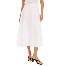 romantischer Damen Sommer-Rock weitschwingender Midi-Rock 925337 Weiß
