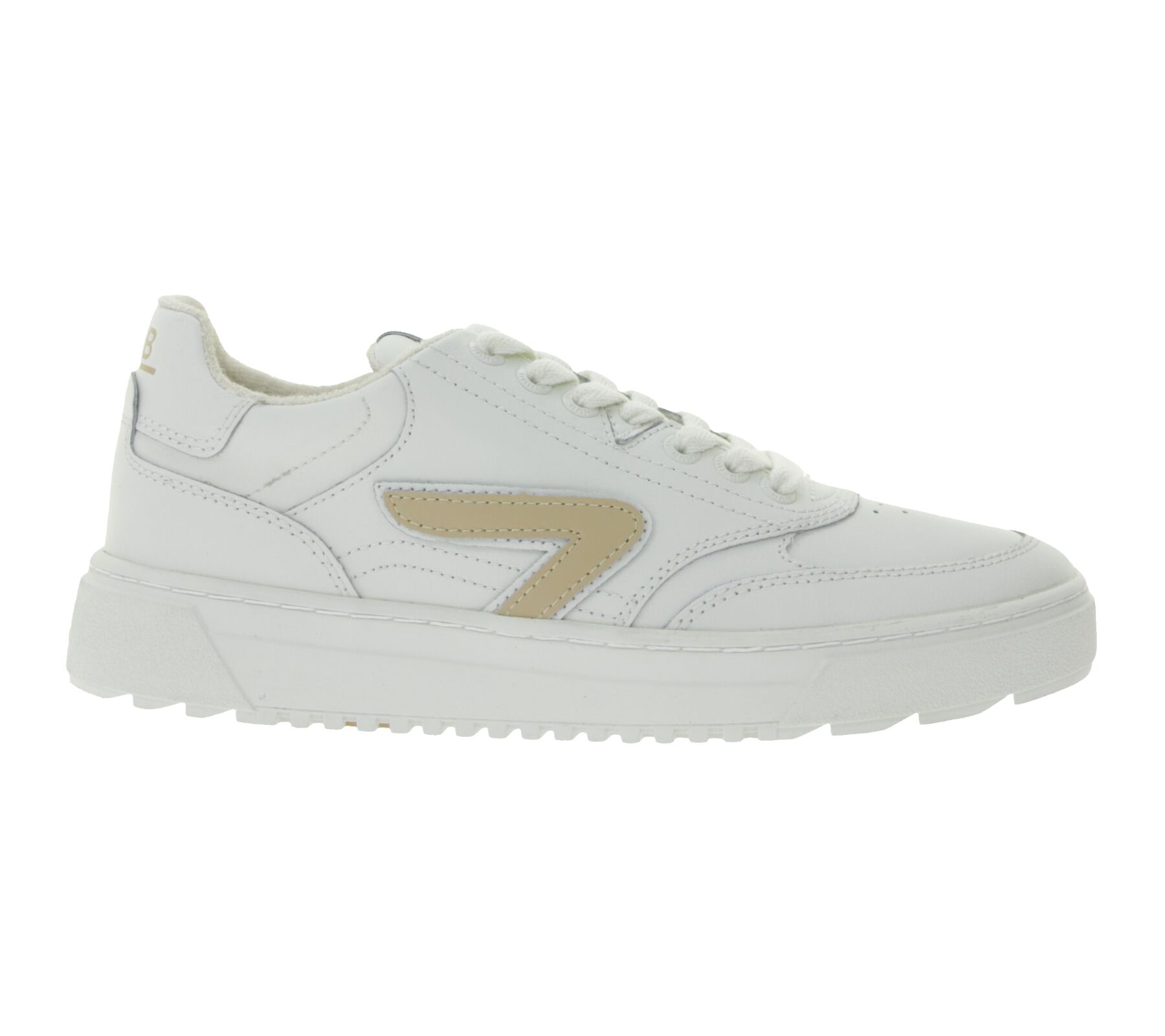 HUB Duke Damen Sneaker mit Terry-F&uuml;tterung Echtleder-Schuhe W50008L31-L10-947 Wei&szlig;/Beige