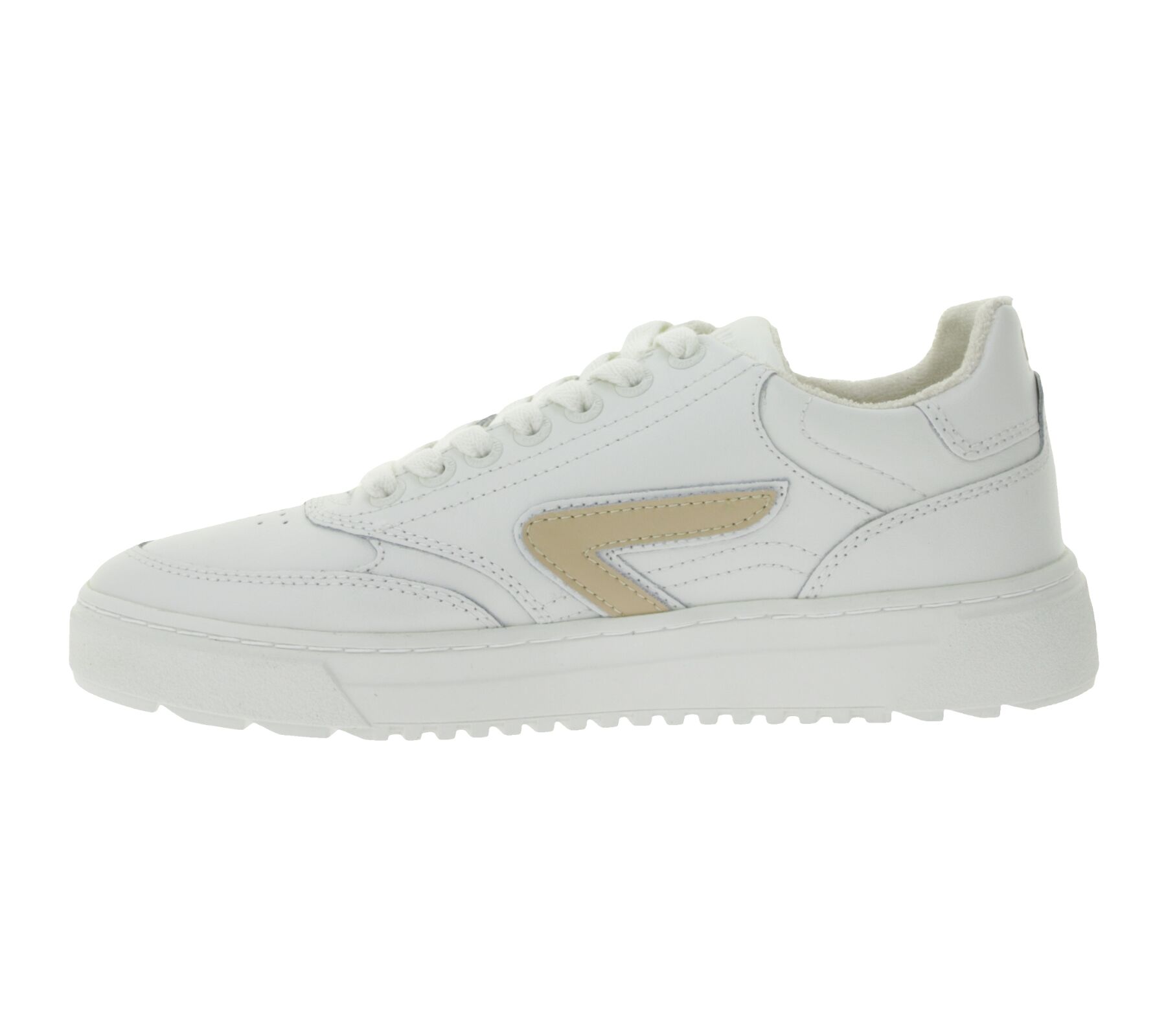 HUB Duke Damen Sneaker mit Terry-F&uuml;tterung Echtleder-Schuhe W50008L31-L10-947 Wei&szlig;/Beige