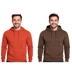 Bequemer Herren Hoodie Kapuzen-Pullover Basic-Pullover moderner Baumwoll-Pullover Sweater Große Größen in Rot oder Braun