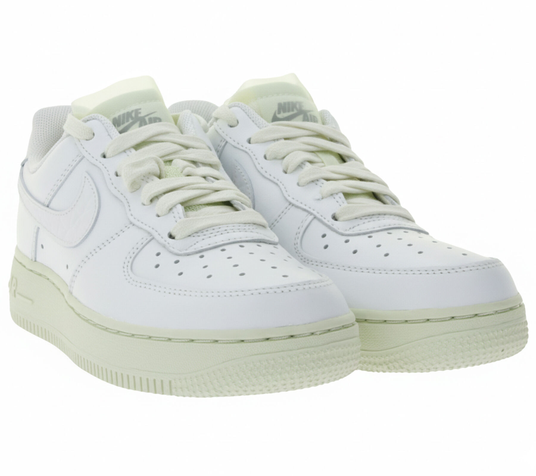 NIKE Air Force 1 LO PRM Unisex Sneaker Echtleder Turnschuhe mit Air-D&auml;mpfung Low-Top Sneaker DN5463 100 Wei&szlig;