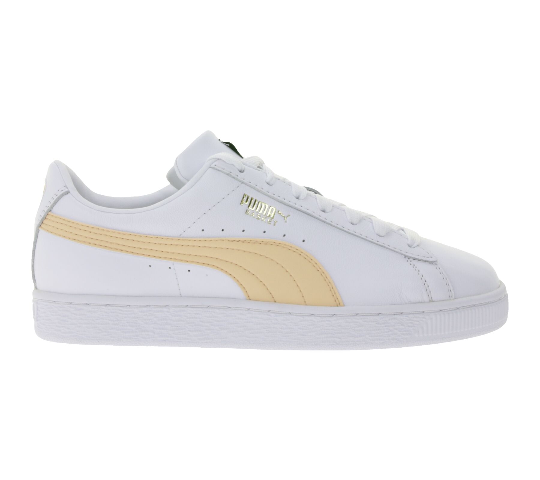 PUMA Basket Classic XXL Damen Echtleder-Schuhe Freizeit-Sneaker Low Schn&uuml;r-Schuhe 374923 Wei&szlig;