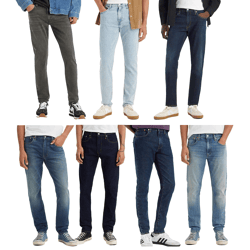LEVI´S 512 Herren Jeans-Hose im 5-Pocket-Style Baumwoll-Hose Denim-Hose 28833 in Grau oder Blau