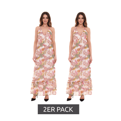 2er Sparpack Aniston CASUAL Damen Maxi-Kleid mit Allover-Print Sommer-Kleid 46746028 Bunt