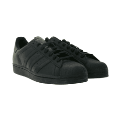 adidas Superstar Damen Sneaker mit ikonischem Shell Toe Design Echtleder-Schuhe Low Top Sneaker EG4957 Schwarz