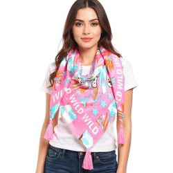 ZWILLINGSHERZ Wild Jungle Square Scarf with Leopards and 