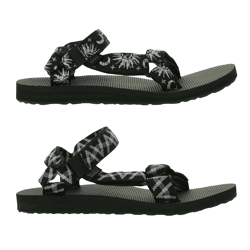 TEVA Original Universal Damen oder Herren Trekking-Sandale nachhaltige Sommer-Sandale mit EVA-Gummisohle Outdoor-Sandale Schwarz/Weiß oder