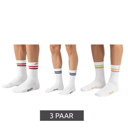 3 Paar Kappa Tennis-Socken Baumwoll-Strümpfe mit Kappa-Logo Alltags-Socken 371F4ZW A01 Weiß