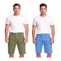U.S. POLO ASSN. Herren Freizeit-Cargo Shorts leichte Freizeit-Shorts mit U.S. Polo Stickerei kurze Hose 143 68147 52661 Khaki oder Blau