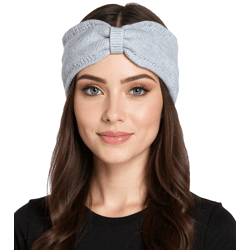 ZWILLINGSHERZ Strick-Stirnband Kaschmir-Stirnband Kopfbedeckung Feinstrick Winter-Stirnband Accessoire 8007 Hellgrau
