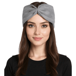 ZWILLINGSHERZ Strick-Stirnband Kaschmir-Stirnband Kopfbedeckung Feinstrick Winter-Stirnband Accessoire 8007 Dunkelgrau