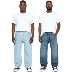 urbane Herren Baggy-Pants mit Bindeband Jeans im Jogger-Stil Denim-Hose BR-12000 in Dunkel-Blau oder Hell-Blau